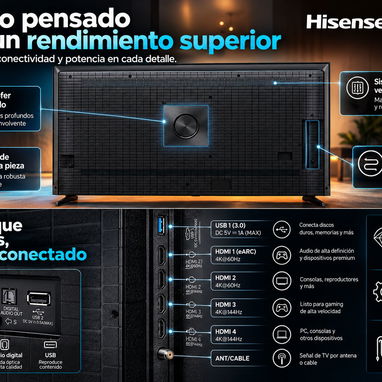 Hisense 65" Class U6 Pro Series ULED MiniLED 4K Smart TV 2026 IA integrado WiFi 6 - 8/10