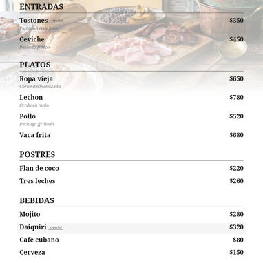 Diseño Profesional de Menús y Cartas para Restaurantes y Paladares 🍽️ - 2/3