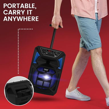 Pyle Altavoz PA Bluetooth portátil 400W - Bocina Karaoke con Micrófono 🌐 - Img 127560135