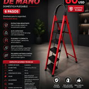 ESCALERA DE MANO DOMÉSTICA PLEGABLE DE 6 PASOS Nuevas en caja - Img 56426867