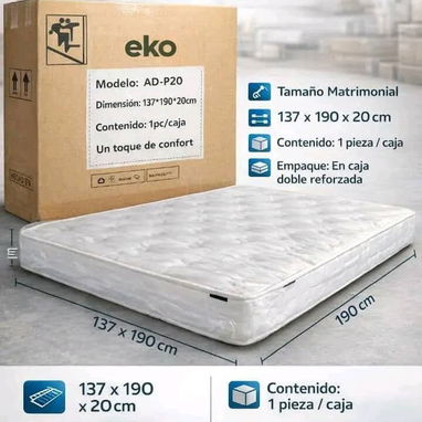 Colchón camero Marca Eko muelle y esponja embalado en su caja al vacío. - 2/2