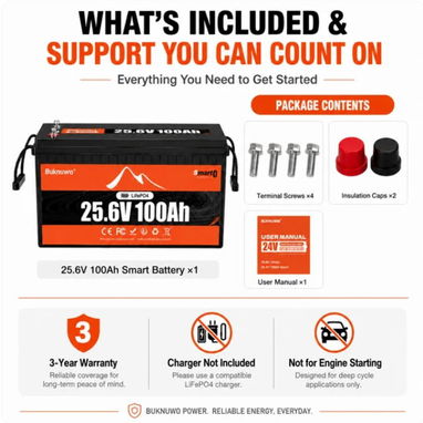 Bateria Buknuwo 24v 100Ah Smart - 10/10