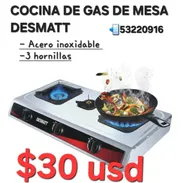 ‼️Fogón /Cocina DESMATT 3 Hornillas. Encendido automático. Factura, garantía‼️ - Img 48851015