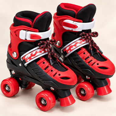 Patines de doble rueda para niños (negro-rojo o azul) - 2/3
