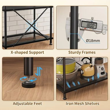➡️Estante y organizador con madera y metal. - 4/5