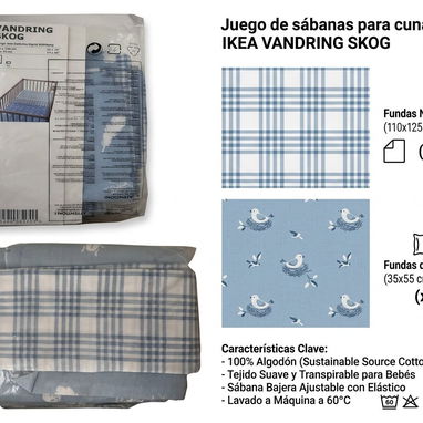Juegos de sábanas de cuna nuevas IKEA, El Corte Inglés - 2/5