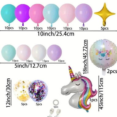 Set de globos de unicornio y pelota de fútbol, revelación de sexo - 3/5