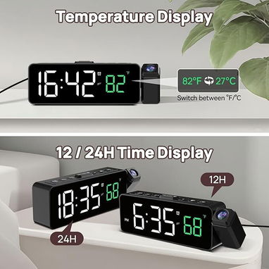 Reloj de mesa con Proyector Netzu - con la comodidad de proyectar la hora en la pared o techo - 3/6