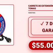 CARRETE DE EXTENSIÓN ELÉCTRICA 25M CON 6 TOMAS - Img 58235922