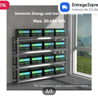 Batería LiFePO4 Dyness AR1.2 de 12 Vy 100 Ah con protección contra baja temperatura - 3/3