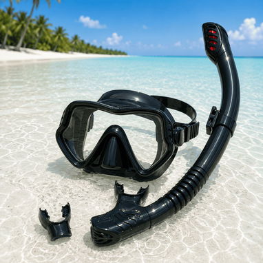 Set de buceo de marco rojo, cristal templado - Img 126129429