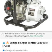 Bomba de Agua lronton 1,580 GPH (79cc) NUEVA EN CAJA - Img 54603039