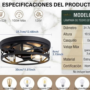 Lámpara De Techo Con Sicket - 2/2