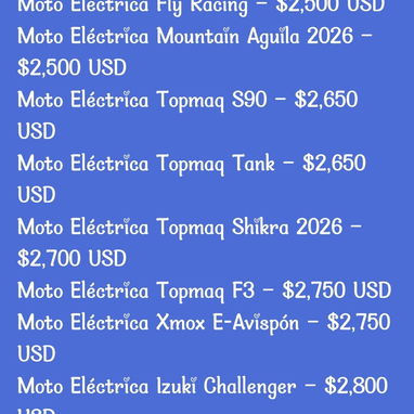 Patinetas y Moticos Eléctricas, Bicimotos y Motos Eléctricas, Motos de Gasolina (Automáticas y Deportivas) y Triciclos - 7/10