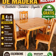 (Villa Clara) JUEGOS DE COMEDOR NUEVOS DE MADERA [4 y 6  PLAZAS] - Img 55104679