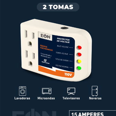 🚧 Protector de Voltaje Una, Dos y Tres Toma de 110 V, Marca EÒN 🚧 - Img 113831311