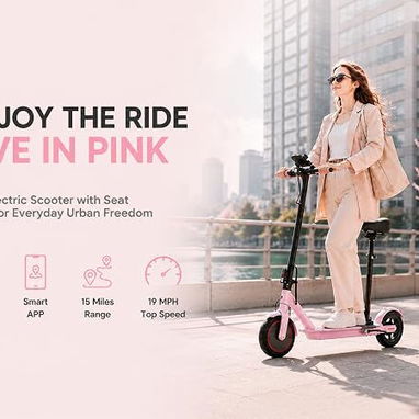 Carriola eléctrica para adultos / scooter 'Joyhis' con asiento desmontable Color: Rosa 350W Litio 36V/5.2Ah RIN 8.5' NEW - 7/9