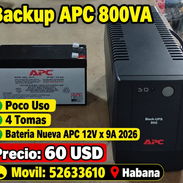 APC Backup 800VA de Poco Uso 4 Tomas - Bateria Nueva 2026 APC 12V x 9A - Img 57841375