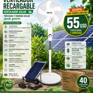 Ventilador recargable de pedestal con panel solar - Img 56129221