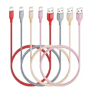 Paquetes de 4 cables lightning de naylon trenzado para Iphone de 6 pies/4colores new+++ - Img 45562694