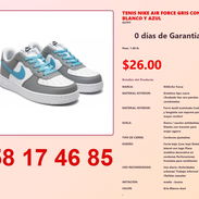 TENIS NIKE AIR FORCE GRIS CON BLANCO Y AZUL - Img 54839277