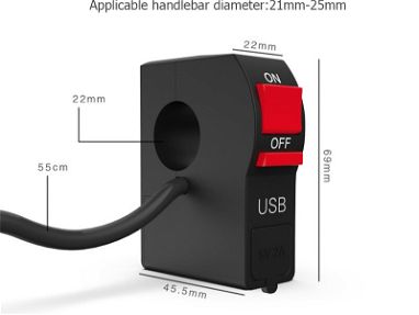 Cargador USB Para Timón De Moto - Cargue su celular mientras maneja, NUEVO -- 53610437 - Img 40310504