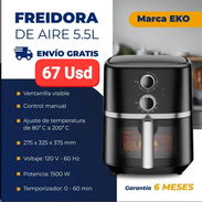 Freidora de aire Eko 5.5 Lt con bandeja panorámica, Garantía de 6 meses, Entrega gratis para toda La Habana - Img 52977204