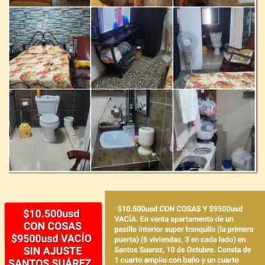 *$10.500usd CON COSAS Y $9500usd VACÍA. En venta apartamento de un pasillo interior super tranquilo (la primera puerta) - Img 123558644