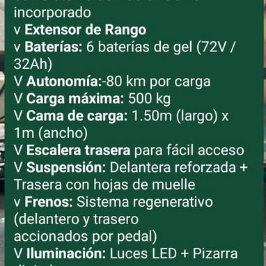 Triciclo eléctrico Viento Rápido - Img 123304476