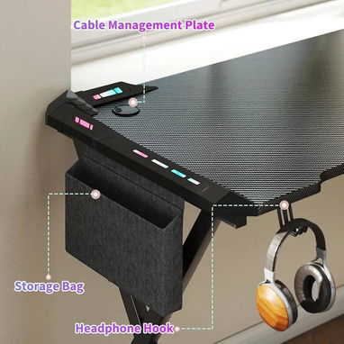 Mesa de escritorio gaming de 47  pulgadas con luces LED - Img 115667780