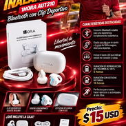 Audífonos Inalámbricos 1Hora AUT210 Bluetooth con Clip Deportivo, entrega de Factura para su Garantía. Nuevos en su caja - Img 57272851