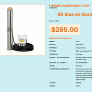 Bomba Sumergible 3.5HP 15-75L/min Caudal Variable, Bomba Sumergible 3.5HP con Interruptor de Control VPT#-0518 - Img 55676537