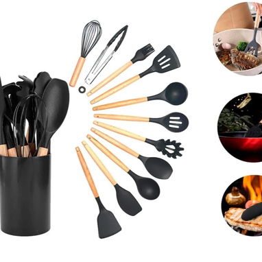 💜Set  de utensilios de cocina de silicona -12 piezas(DH) - 3/8