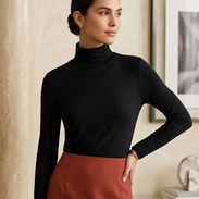 Jersey de Cuello Cisne "Essential Noir" – Elegancia Minimalista 18 - Img 55343676