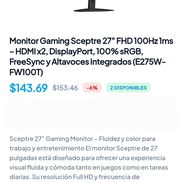 Monitor Gaming Sceptre 27" FHD 100Hz - Img 56694632