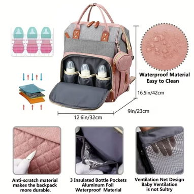 🌸 Mochilas pañaleras con colchoncito para cambiar al bebé 🌸 - 2/3