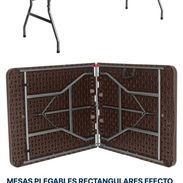 🪑 Mesa plegable rectangular 7HOUSE efecto ratán | Práctica y versátil - Img 58282968