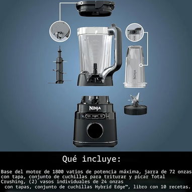 Batidora NINJA Profesional 1800W TB301 (DETECT POWER BLENDER DUO PRO) TECNOLOGÍA BLENDSENSE + TOTAL CRUSHING NUEVA. - Img 107485654