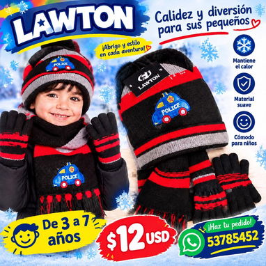 SET DE BUFANDA,GUANTES Y GORRO PARA NIÑO DE 3-7AÑOS Precio 12 USD - 5/5