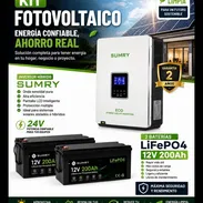 KIT FOTOVOLTAICO INVERSOR SUMRY BATERIA DE LIFE PO4 PANLES BOVIET (lh) - Img 57124886