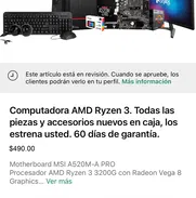 🔰Computadora de escritorio Ryzen 3. Todas las piezas y accesorios nuevos en caja sin estrenar. 60 días de garantía. - Img 44828266