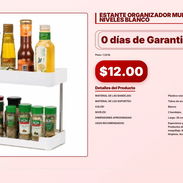 ESTANTE ORGANIZADOR MULTIFUNCIONAL DE 2 NIVELES BLANCO . - Img 57006260