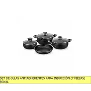 SET DE OLLAS ANTIADHERENTES PARA INDUCCIÓN (7 PIEZAS) ROYAL - Img 55759347