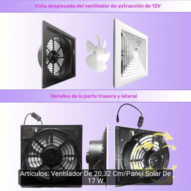 Extractor solar/ funcionamiento diurno en automático con luz. - Img 124263719