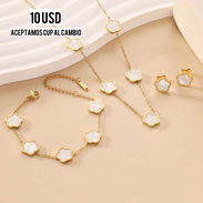 Prendas de acero inoxidable(collar, pulsera y arete)_10 usd_lyz - Img 55255886
