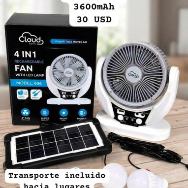Ventilador Recargable CLOUD – Modelo 606 [4 en 1] - 2/2