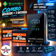 Combo de inversor sumry de 4000w con 2 baterías 12v 100ah para 2560wh en 1000 usd con garantía y mensajería gratis - Img 57441966