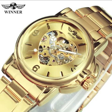 Día madres Reloj dorado lujoso para mujer, automático, pulsera mecánica, diseño en forma de corazón - Img 113532586