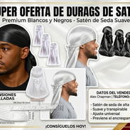Durag en color Negro tela satín - Img 57491843