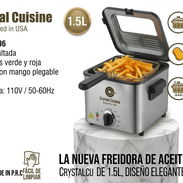 🚨 DOMICILIO GRATIS  FREIDORA de aceite,marca Crystal Cuisine,nueva en su caja. ✅ Capacidad: 1.5L ✅ Potencia: 1000w - Img 58066659